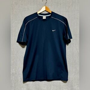 Nike Navy Short-Sleeve Athletic Tee with White Piping Vintage